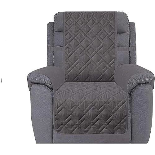 Ameritex Waterproof Nonslip Recliner Cover Stay in Place, Dog Chair Cover Furniture Protector, Ideal Recliner Slipcovers for Pets and Kids (Dark Grey, 23")