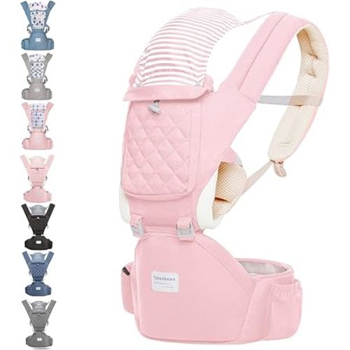 Baby Carrier Newborn to Toddler, 6-in-1 Baby Carrier with Hip Seat Lumbar Support 7-41 lbs, Baby Soft Carrier for All Seasons & Positions, Adjustable Size for Shopping Hiking Travelling