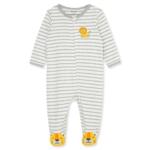 Little Me Clothes for Baby Boys' 100% Cotton Scratch-Free Tag Footie Sleeper, Preemie to 9 Months
