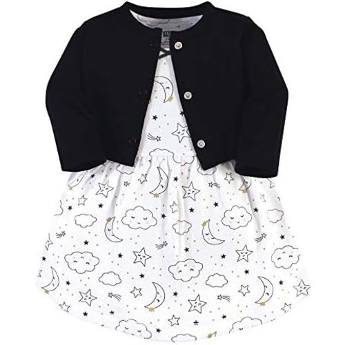Hudson Baby Baby Girls' Cotton Dress and Cardigan Set