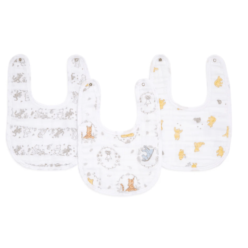 Cotton Muslin Snap Bib 3pk Winnie + Friends | aden + anais
