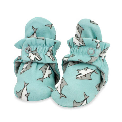 Baby Sharks Organic Cotton Gripper Baby Bootie – Zutano