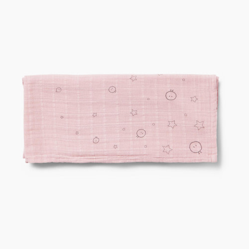MORI Pre-Washed Burp Cloth & Muslin Swaddle - Blush, Large