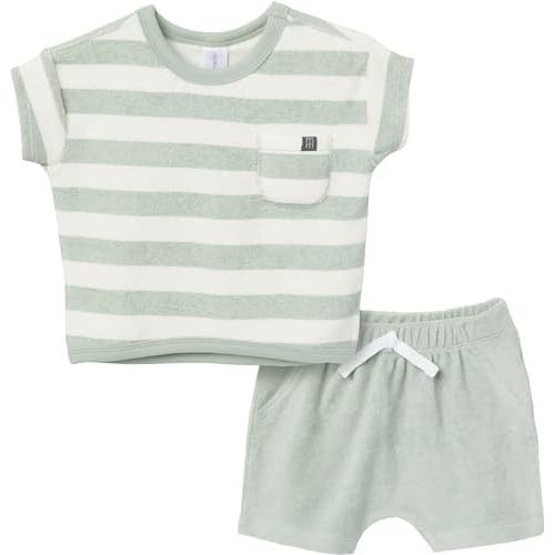 Modern Moments by Gerber Baby Boys' 2-Piece Knit Terry Shirt and Short