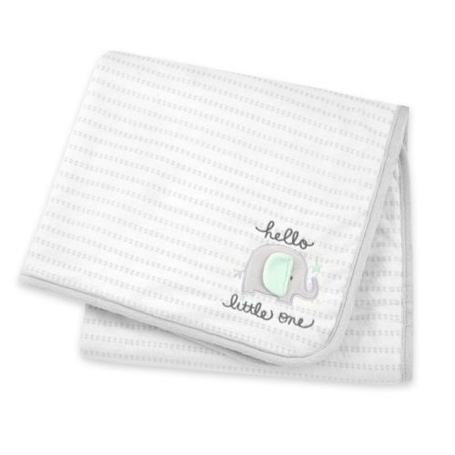 Gerber® "Hello Little One" Elephant Plush Blanket in Grey
