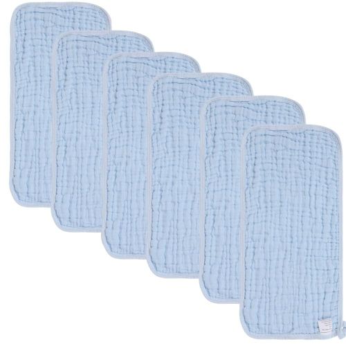 Baby Burp Cloths Muslin Washcloths 6Pack - Muslin Burp Cloths Large 20''x10'' Extra Soft Absorbent Baby Burp Rags for Newborn 100% Cotton for Boys Girls Gift 6 Layers Machine Washable