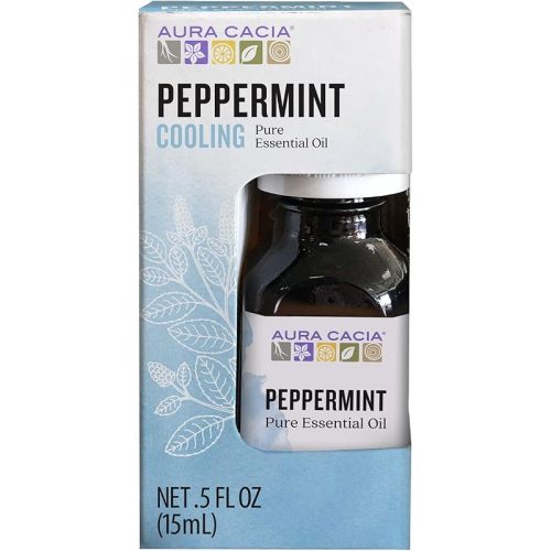 Aura Cacia 100% Pure Peppermint Essential Oil, 100% Pure Therapeutic Grade, 15 ml in Box, Mentha piperita