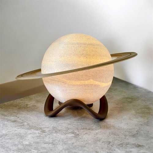 Saturn Lamp, Space Decor, USB Night Light, 3 White Tones, 3D Printed