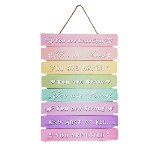 BINGLI Pink Room Decor for Teen Girls Aesthetic, Cute Bedroom Wall Decor for Baby Girl, Boho Rainbow Wall Art Signs, Trendy Stuff Decorations for Kids Nursery Bed Room Dorm Classroom Bathroom