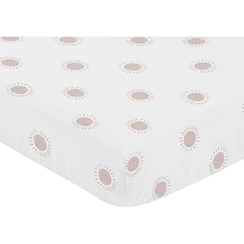 Amazon.com: Sweet Jojo Designs White and Pink Boho Sun Girl Fitted Crib Sheet Baby or Toddler Bed Nursery - Mauve Dusty Rose Bohemian Celestial Sky Desert Sunshine Outdoors Nature : Baby