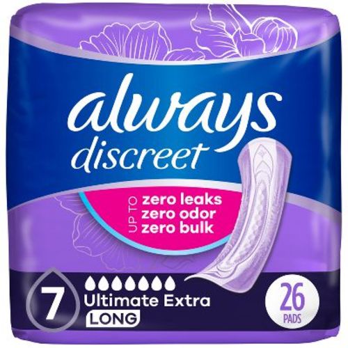 Always Discreet Ultimate Extra Protection 7 Drop Base Pads - 26ct
