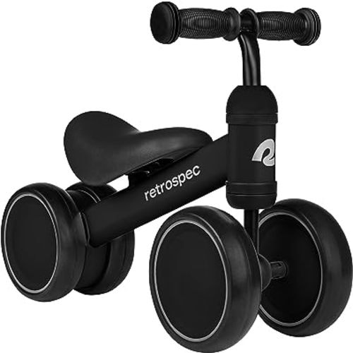 Retrospec Cricket Baby Walker Balance Bike with 4 Wheels for Ages 12-24 months - Toddler Bicycle Toy for 1 Year Old’s - Ride On Toys for Boys and Girls - One Size