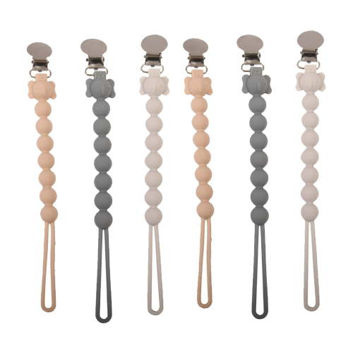 XIRQI 6Pcs Pacifier Clip,Multifunctional Design Pacifier Holder,Food-Grade Silicone Material Binky Clips
