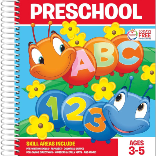 School Zone Big Preschool Workbook: 320 Spiral-Bound Pages, Pre-K, Colors, Shapes, Numbers, Early Math, Alphabet, Pre-Writing, Phonics, Following Directions, Ages 3-5