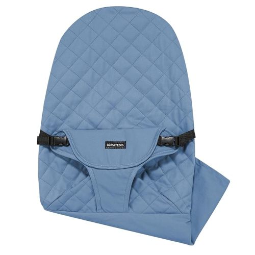 iGRATENS Fabric Seat for Bouncer - Cover for Baby Bjorn Bouncer Balance Soft & Bliss, 100% Cotton, Skin -Friendly, Machine Washable, Blue