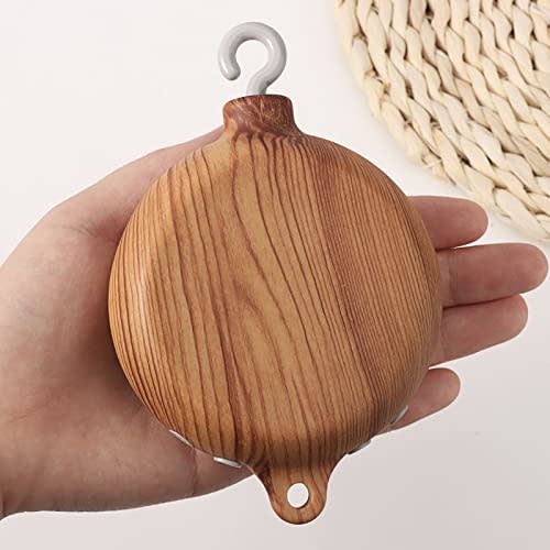 Crib Mobile Musical Box - Imitation Wood - Crib Mobile Motor - Music Box with Rotating Hook - Baby Mobile Music Box Battery Operated Plays 35 Tunes Crib Toys Attachments