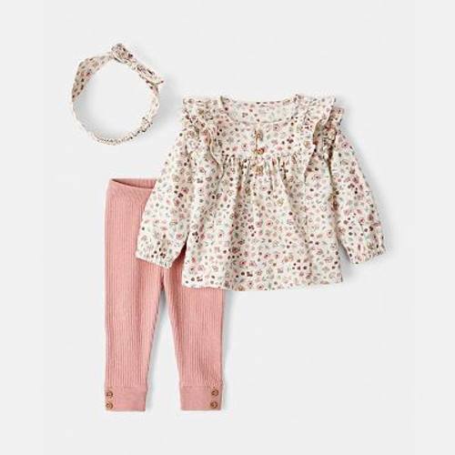 Baby Girl Carter's 3-pc. Floral Top, Pants & Headband Set
