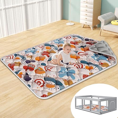 Baby Play Mat, 74" × 50“ Baby Play Mat for Playpen, Baby Playmat for Floor, Thick Ultra Soft Play Mat for Babies and Toddlers Infants Playing or Crawling.