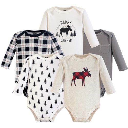 Hudson Baby unisex-baby Cotton Long-sleeve Bodysuits - 3-6 Months - 5