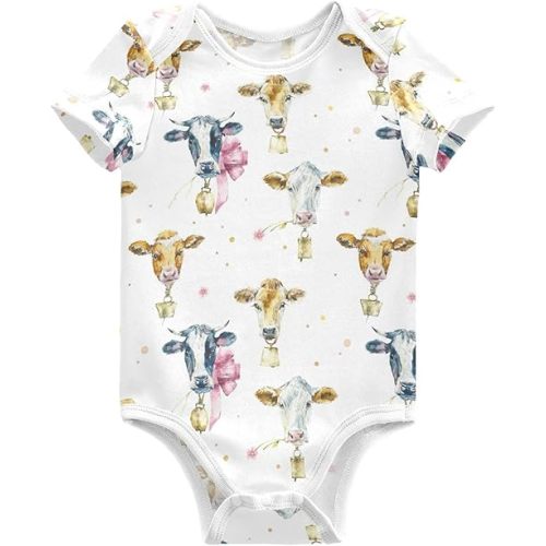 vvfelixl Baby Girls' Bodysuits Llama Alpaca Cactus Short Sleeve Cotton Baby Clothes For Girls 0-24 Months Black
