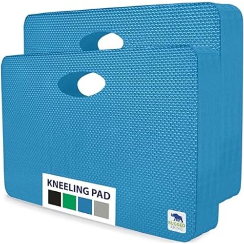 Rugged Rhino Heavy Duty Foam Patent Pending Kneeling Pad, Comfortable Thick Garden Knee Pads Resists Water, Durable and Shock Absorbent, Gardening, Mechanic Tools, Bathing Baby, 2 Pack, Blue