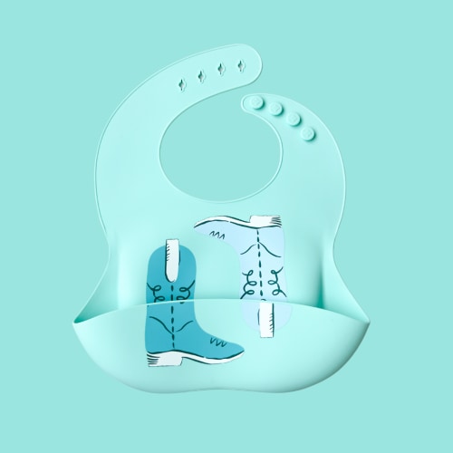 Cowboy Boots Silicone Bib