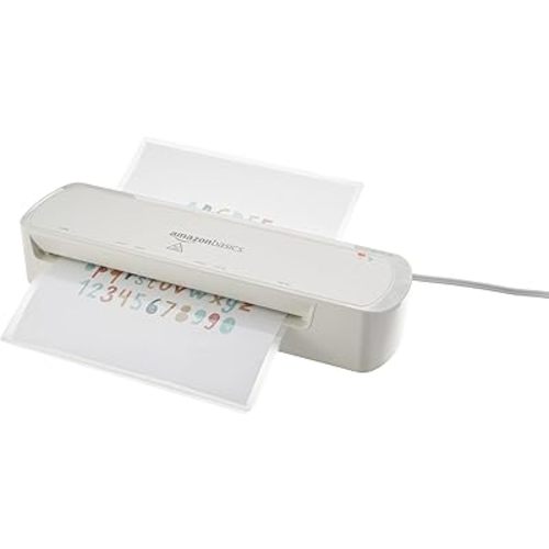 Amazon Basics 9 inch Thermal Laminator Machine for Documents and Photos, Easy to Use for Home Office or School, White
