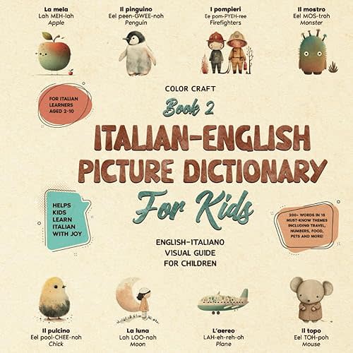 Italian-English Picture Dictionary: Illustrated Bilingual Book For Kids to Learn Italian Quickly and Easily: A Bilingual Visual Guide For Children (Kids' Language Learning Books) Paperback – March 31, 2025