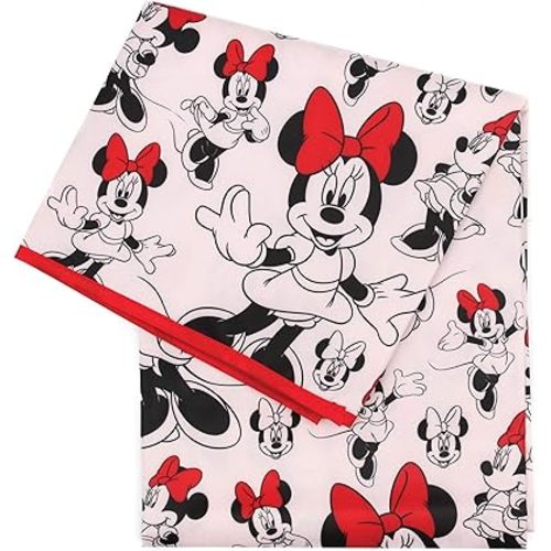 Bumkins Disney Baby Splat Mat for Under High Chair, Babies Toddlers Eating Mess Mat, Waterproof Reusable Cloth for Arts and Crafts, Play Mat for Kids, Floor or Table, Fabric 42inx42in, Minnie Mouse