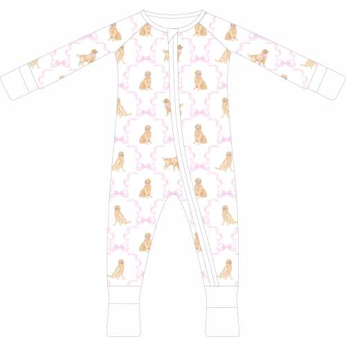 Golden Bows Zip Pajama