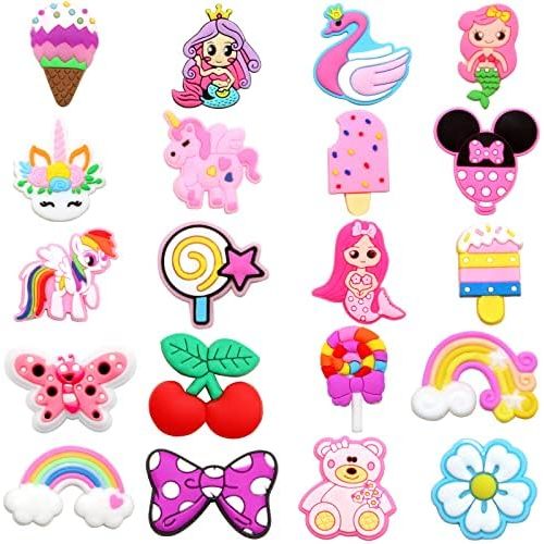 20/25/26PCS Lovely Shoe Charms for Croc slipper, Charms for Kids Girls Womens Clog Shoes Decorations Charms Summer Birthday Gift