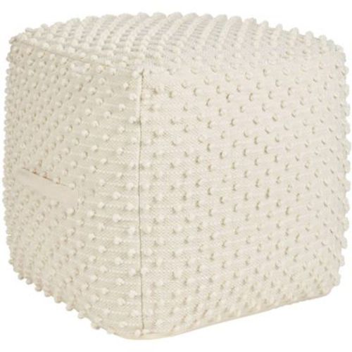 Mina Victory Lifestyle Loop Dots 16 X 16 X 16 Ivory Indoor Poufs