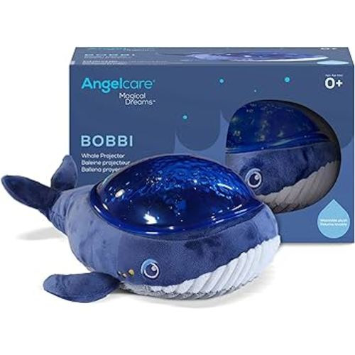 Bobbi The Whale Ceiling Night Light Projector for Babies and Kids, Sleep Soother with Adjustable Volume Lullabies, White Noises, 3 Night Light Intensities