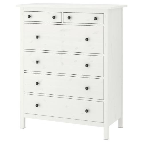 HEMNES 6-drawer chest - white stain 42 1/2x51 5/8 "