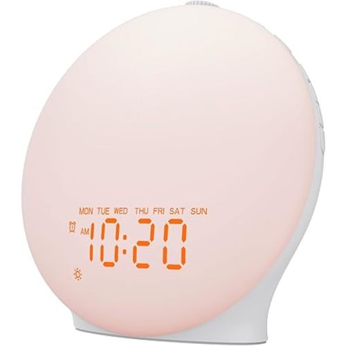 White Noise Sound Machine with 25 Soothing Sounds, 17 NightLights, Bluetooth Speaker Wake Up Light Alarm Clock for Bedrooms, Heavy Sleepers, Baby, Kids, Adults, Seniors, Ideal Gift