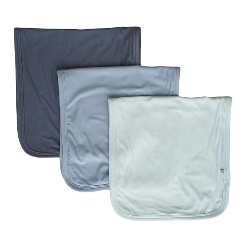Caden Lane Premium Baby Burp Cloths, Ultra Soft & Absorbent, Gender Neutral for Newborn, Boy & Girl, Essentials for Feeding & Teething, Machine Washable, 3-Pack, Blue