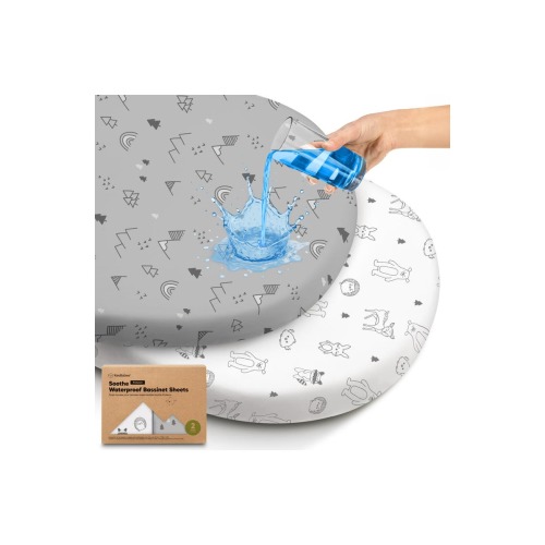 2-Pack Soothe [Protect+] Waterproof Bassinet Sheets