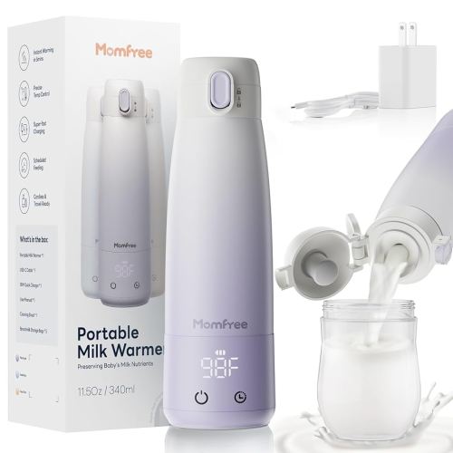 Baby Milk Warmer for Breast Formula: Cordless Portable Heating Bottle with Smart Touch LED Temperature Control | Fast Warming & Long-Lasting Battery - 12 OZ Large Capacity