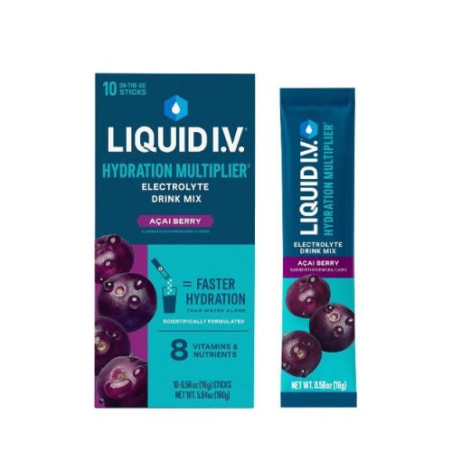 Liquid I.V. Hydration Multiplier Vegan Powder Electrolyte Supplements - Acai Berry - 0.56oz each/10ct