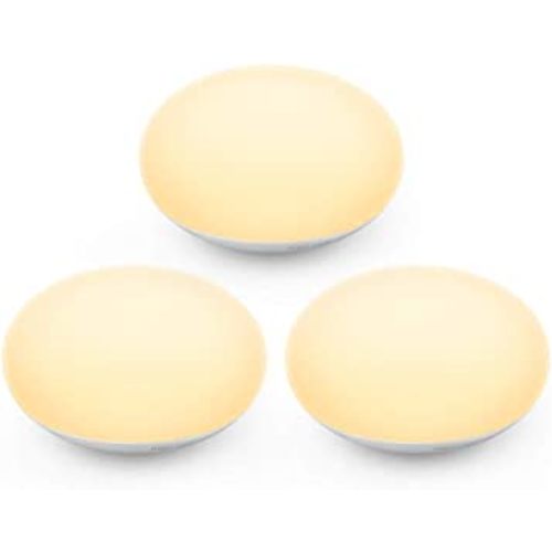 EASZZZ Baby Night Light, Nursery Night Lamp for Breastfeeding, Soft BPA FREE Silicone Touch Night Lamp, Eye Caring, Easy Flip Design, Stepless Dimming, 3-Pack
