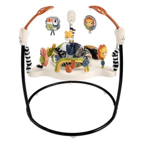 Fisher-price Palm Paradise Jumperoo Adjustable Baby Bouncer Activity Center With Swivel Seat, Lights, Sounds, Music, And Developmental Toys