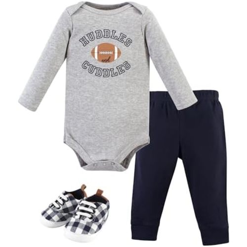 Hudson Baby Baby Cotton Bodysuit, Pant and Shoe Set