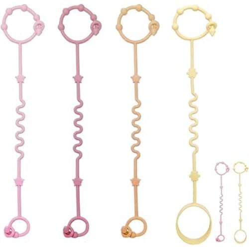 RTMOK Toy Straps for Baby,Silicone Setpacifier Clip,Applies to Car Seat Toy,Teether Toy,High Chair,Stroller Accessories,Baby Toy Clips,Cribs,Rocking Chair
