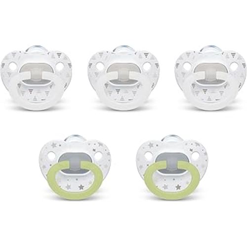 NUK Comfy Orthodontic Pacifiers, Timeless Collection, 0-6 Months, 5 Count
