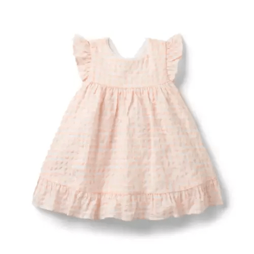 Baby Seashell Pink Gingham Baby Gingham Ruffle Dress by Janie and Jack