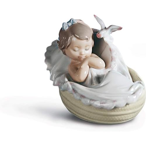LLADRÓ Comforting Dreams Girl Figurine. Porcelain Baby Figure.