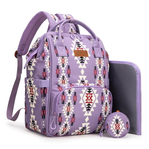 Montana West Wrangler Diaper Bag Backpack Aztec Callie Bag Travel Backpack Purses Western Multi-Function Baby Bags for Mom