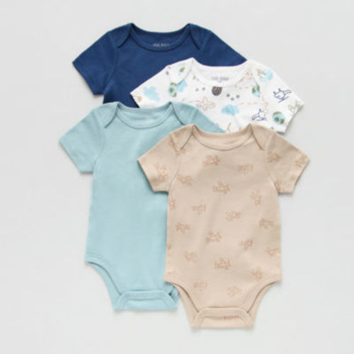 Okie Dokie Baby Boys Crew Neck Short Sleeve 4-pc. Bodysuit