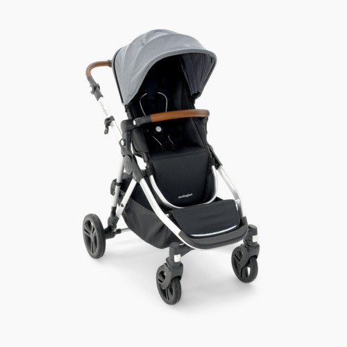 Mockingbird Single-to-Double Stroller 2.0 - Heather Grey Canopy With Penny Leather