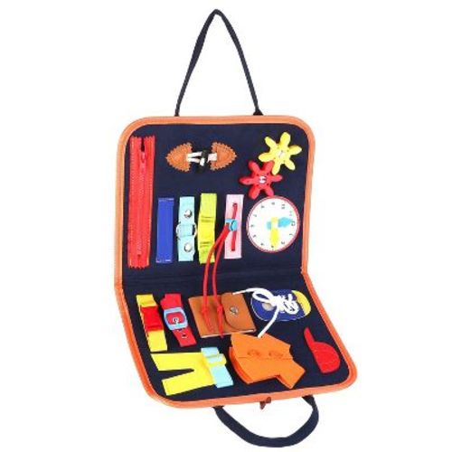 Imountek"kids Busy Board Sensory Activity Toy - Montessori Learning Toy For Toddlers & Preschoolers"navyblue